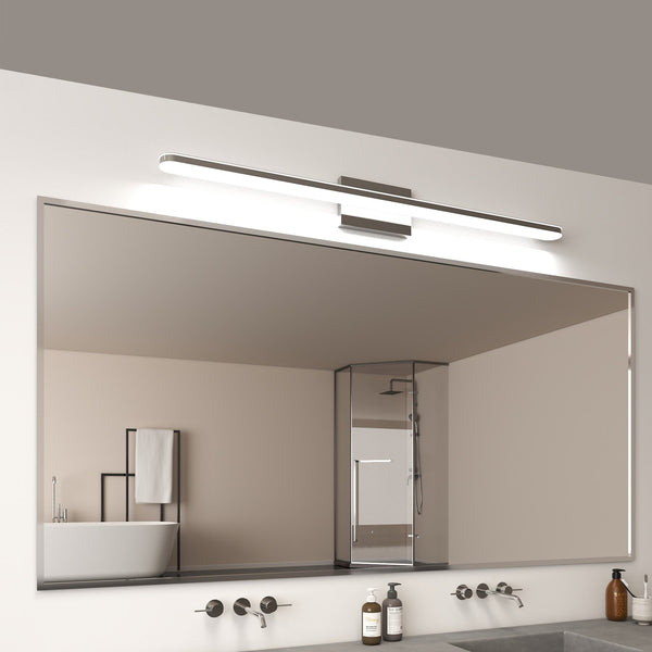 English Elm Modern Led Vanity Lights - 39In 24W Daylight White Chrome Fixtures For Stylish Bathroom Illumination W2312P374949