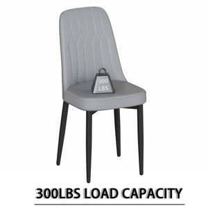 English Elm 63" Medieval-Modern Brown Mdf Dining Table & 6 Pu Chairs Set With Black Metal Legs For Home Elegance W2189S00706