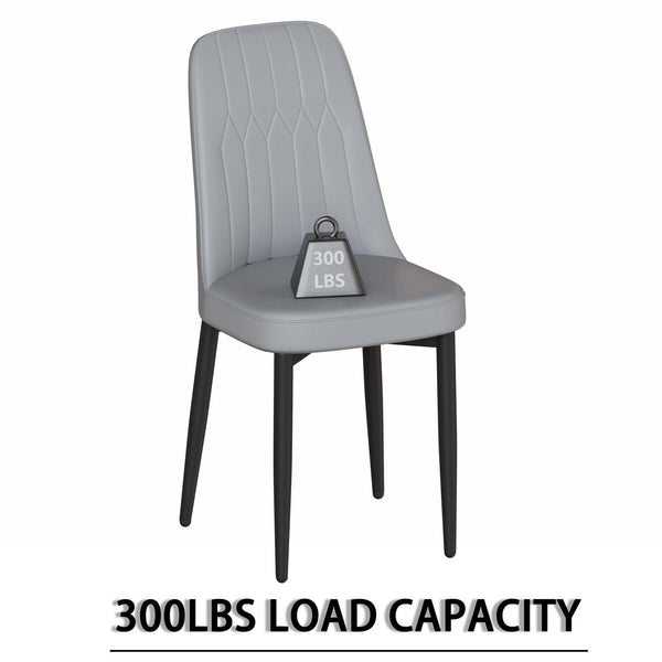 English Elm 63" Medieval-Modern Brown Mdf Dining Table & 6 Pu Chairs Set With Black Metal Legs For Home Elegance W2189S00706