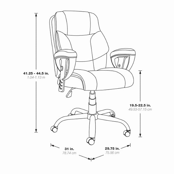 OSP Home Furnishings Executive Mesh Big Man Office Chair with Lumbar Support and Chrome Base for Long Hours EX1098-3M