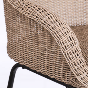 English Elm Christopher Knight Home® - Ladd Outdoor Metal Wicker Barstool Set of 2 — 29.5" Bar Height, Woven PE Rattan, Sturdy 400 lb Capacity Black,Light Brown N775P277558B