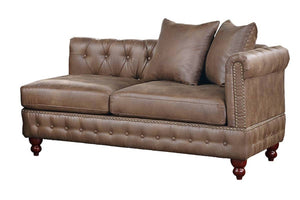 English Elm Dark Coffee 4-Piece Sectional Set – Breathable Leatherette With Reversible Loveseats & Ottomans B011S01328