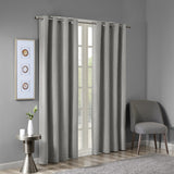 SunSmart Maya Casual Printed Heathered Blackout Grommet Top Curtain Panel SS40-0028 Grey