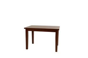 English Elm Contemporary Rectangular Dining Table Set 7pc with 18" Expandable Leaf, Faux Leather Chairs, Warm Finish Walnut 58 L x 58 W x 8 H B011S01094