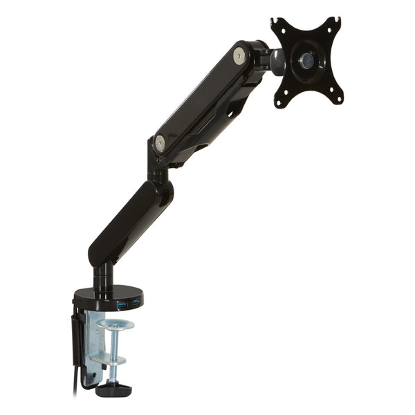 OSP Home Furnishings Single Monitor Arm with Gas Lift and Full Articulation for Ergonomic Desk Setup Black A2MAS1730-BK