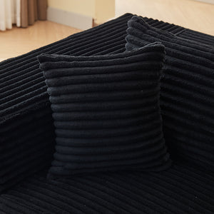 English Elm Modular cloud-inspired sectional sofa with chaise — no assembly, corduroy comfort for family rooms Black W2311S00001