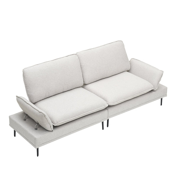 English Elm Woven 2-Seater Sofa 89" Wide Upholstered Polyester Blend, Solid Wood Frame, Metal Legs, Modern W1658S00059