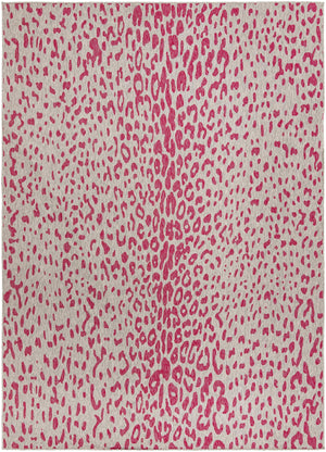 Unique Loom Outdoor Safari Samburu Machine Made Animal Print Rug Pink Gray, Ivory 10' 0" x 14' 1"