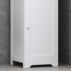 English Elm Christopher Knight Home® - BATHROOM Linen Tower Cabinet with Faux Wood Finish, Modern Slim Vertical Slat Design, Storage Organizer White 66606.00