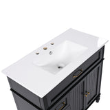 English Elm 36" Bathroom Vanity With Sink, Black Bathroom Cabinet With Drawers, Solid Frame and Mdf Board, One Package