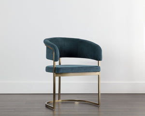 Sunpan Marris Dining Armchair - Modern Elegance with Sleek Design and Luxurious Stainless Steel Frame Gold / Danny Teal