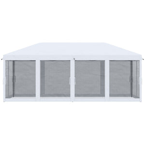 English Elm Outsunny 10' X 20' Heavy Duty Pop Up Canopy Tent With Netting, Ideal For Outdoor Events & Parties W2225P174246-GIGA