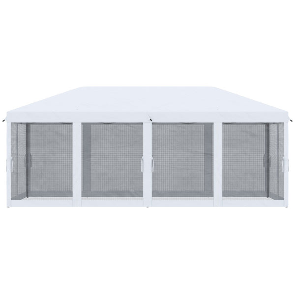 English Elm Outsunny 10' X 20' Heavy Duty Pop Up Canopy Tent With Netting, Ideal For Outdoor Events & Parties W2225P174246-GIGA