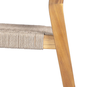 English Elm Christopher Knight Home® - Outdoor Rope Woven Acacia Dining Chair Set with Breathable Backrest and Durable Weather‑Resistant Wood Teak 39.5 L x 24.25 W x 10.25 H N776P247440T