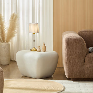 English Elm Modern Travertine Textured Fiberglass Accent Table for Minimalist Living Spaces W2085P399100