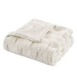 Madison Park Vivienne Glam/Luxury Faux Fur Throw MP50-8255 Ivory