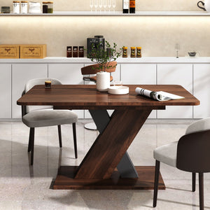 English Elm Multifunctional Extendable Console Dining Table with Geometric X Base Melamine Top W331S00179