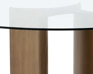 Sunpan Denver Dining Table Base in Antique Brass Finish - Ideal for 59" Round or 86.5" Rectangular Tops