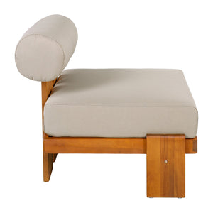 English Elm Patio Acacia Wood Club Chairs Set of 2 with Round Cushions for Outdoor Seating N776P387846D