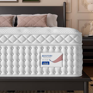 English Elm 12 Inch Queen Gel Foam Pocket Spring Hybrid Mattress Firm Support Spinal Relief B2716P454895