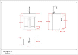 English Elm Modern Wide Shaker 28" Laundry Cabinet With Deep Stainless Steel Sink & Pull-Out Faucet - White Finish B136P158811