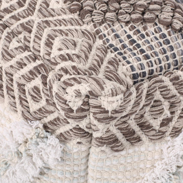 English Elm Christopher Knight Home® - WOVEN Wool Pouf Multi-Color Handwoven Boho Cotton Cube with Removable Zip Cover & Polystyrene Fill 67864.00