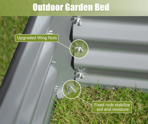 English Elm 6x3x1ft Galvanized Raised Garden Bed — Heavy-Duty Rust-Resistant Steel Planter with Open Base, Safe Edges and Support Rods for Effortless Vegetable, Flower & Herb Gardening Silver W1859P197882