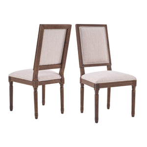 English Elm [set of 2] Cane Back Dining Chairs Rubberwood Fluted Legs French Provincial Style N767P263677B