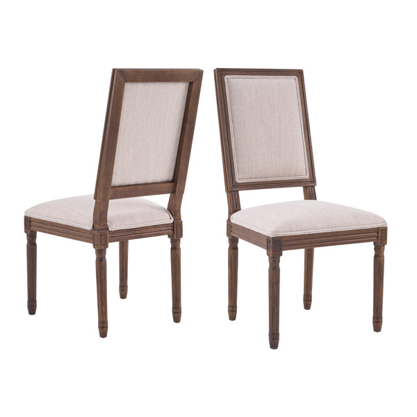 English Elm [set of 2] Cane Back Dining Chairs Rubberwood Fluted Legs French Provincial Style N767P263677B