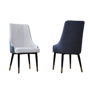 English Elm Modern Pu Leather High Back Dining Chairs Waterproof Steel Frame Set of 2 W2699P401053