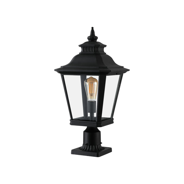 English Elm 21"(h) Matte Black Aluminum Post Lanterns Set of Two for Driveway Garden Path W2312P415982