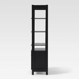 Holmes Modern Wide Bookcase with Two Reeded Drawers Black WEHOL41OS3BL20 Walker Edison