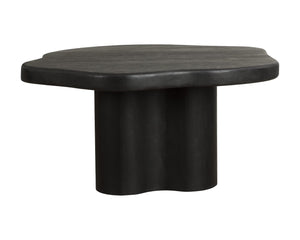 Sunpan BELLONA Dining Table - Charcoal Black Acacia Wood, Sculptural Design for Contemporary Spaces - 68.5" 112357