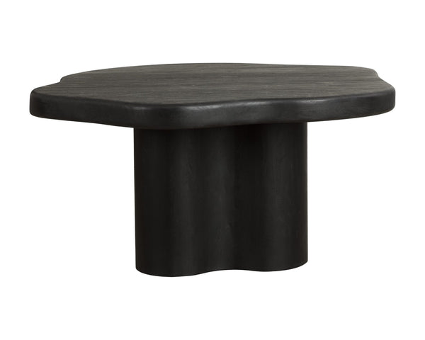 Sunpan BELLONA Dining Table - Charcoal Black Acacia Wood, Sculptural Design for Contemporary Spaces - 68.5" 112357