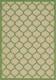 Unique Loom Outdoor Trellis Moroccan Machine Made Geometric Rug Beige and Green, Green 8' 0" x 11' 4"