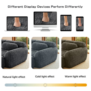 English Elm 114''soft Plush Modular Sectional Sofa with Cloud Cushions for Living Room Theater Dark Grey W714S01549