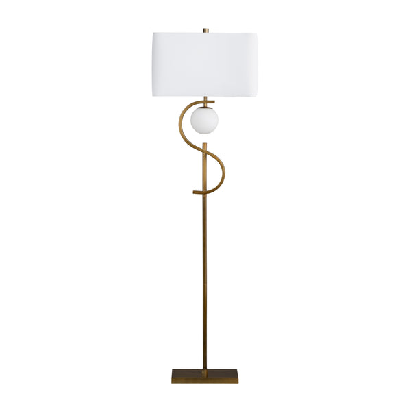 Crestview Collection 62.5"H Stylish Metal Floor Lamp With Elegant S-shaped Design, Led Nightlight & Versatile Lighting Options   Cvaer2156
