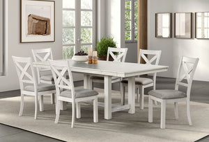 English Elm Contemporary 7-Piece Dining Set With Extendable White Oak Table & Cushioned Cross-Back Chairs B2741S00144