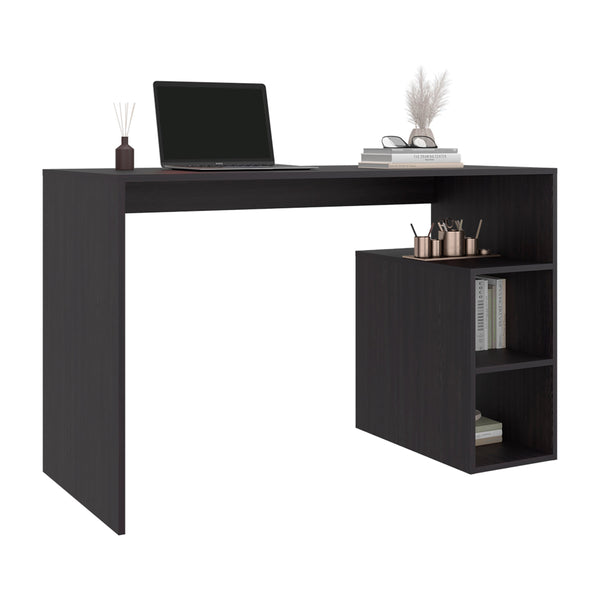 English Elm Wenge Finish Writing Desk with Open Shelving for Small Home Office Spaces Wenge B062P476864