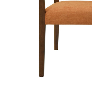 English Elm Christopher Knight Home® - ARM Mid-Century Dining Chair with Rattan Back & Upholstered Foam Seat, Solid Rubberwood Frame Caramel,Walnut N771P254005W