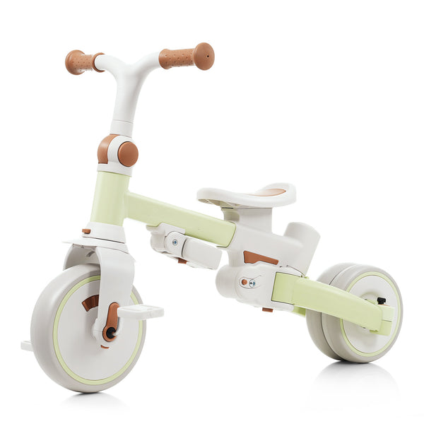 English Elm 7 in 1 Convertible Toddler Trike Aluminum Foldable Push Bike with Canopy for Ages 1 to 6 Green N726P248345L