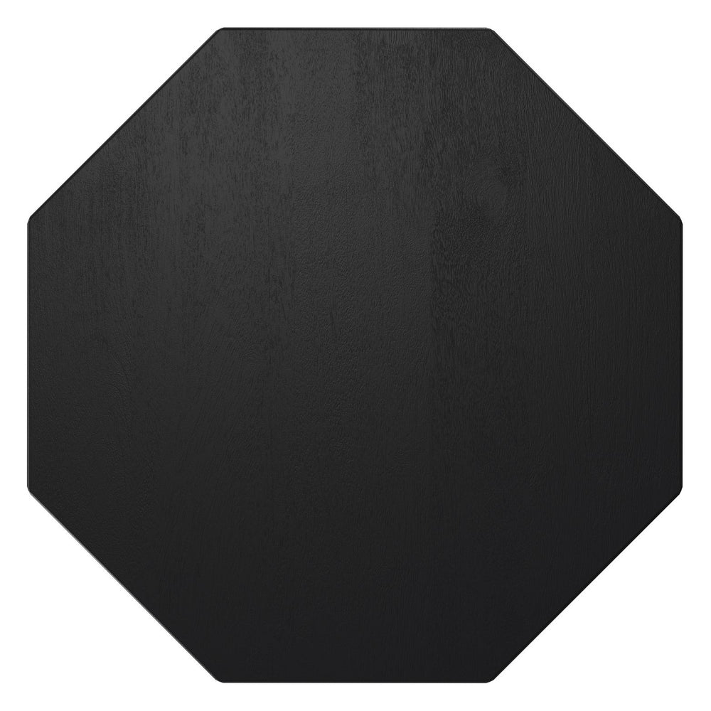 English Elm Kurt Solid Acacia Wood Geometric Side Table Sculptural Octagonal Design for Modern Interiors Black B136P419853