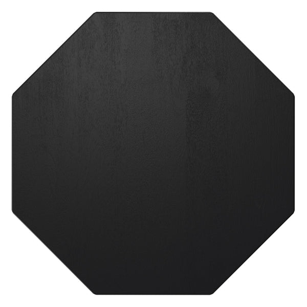 English Elm Kurt Solid Acacia Wood Geometric Side Table Sculptural Octagonal Design for Modern Interiors Black B136P419853