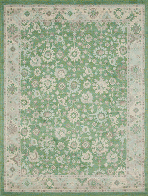 Unique Loom Penrose Krystle Machine Made Floral Rug Green, Beige/Ivory/Light Blue 9' 0" x 12' 0"