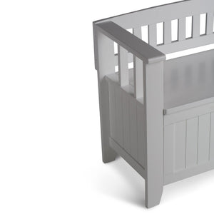 English Elm Acadian Handcrafted Entryway Storage Bench with Lift-Top Seating, Solid Wood, Transitional Design White B136P158263