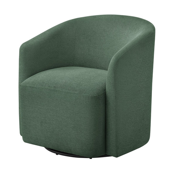 English Elm Ardena Swivel Barrel Chair with Durable Commercial-Grade Fabric, Pocket Coil Seat, 360° Swivel Comfort Green B050P322596