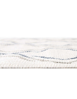 Unique Loom Outdoor Trellis Parmaklik Machine Made Lattice Rug Ivory, Navy Blue/Gray 7' 1" x 7' 1"