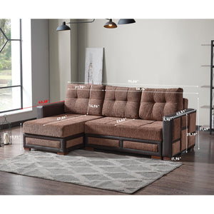 English Elm Primenest Urbanedge Stylish Convertible Sectional Sofa With Storage For Compact Living Spaces B030P305101-GIGA