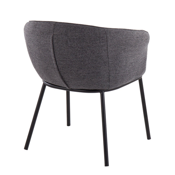 English Elm Contemporary Angular Steel Frame Accent Chair Padded Upholstered Seat for Modern Interiors B202P223423