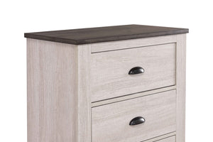 English Elm 1pc Contemporary Tall Chest with Faux Marble Top and Four Drawers for Elegant Bedroom Storage Beige+Grey 34.06 L x 19.8 W x 51.65 H B2741P335232
